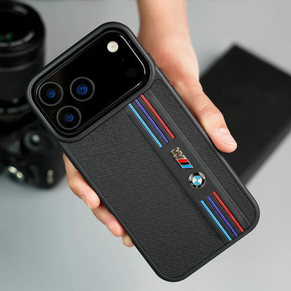 iPhone 17 Pro Max BMW Case, BMW M-Sport Performance Series Leather Back cover - Black