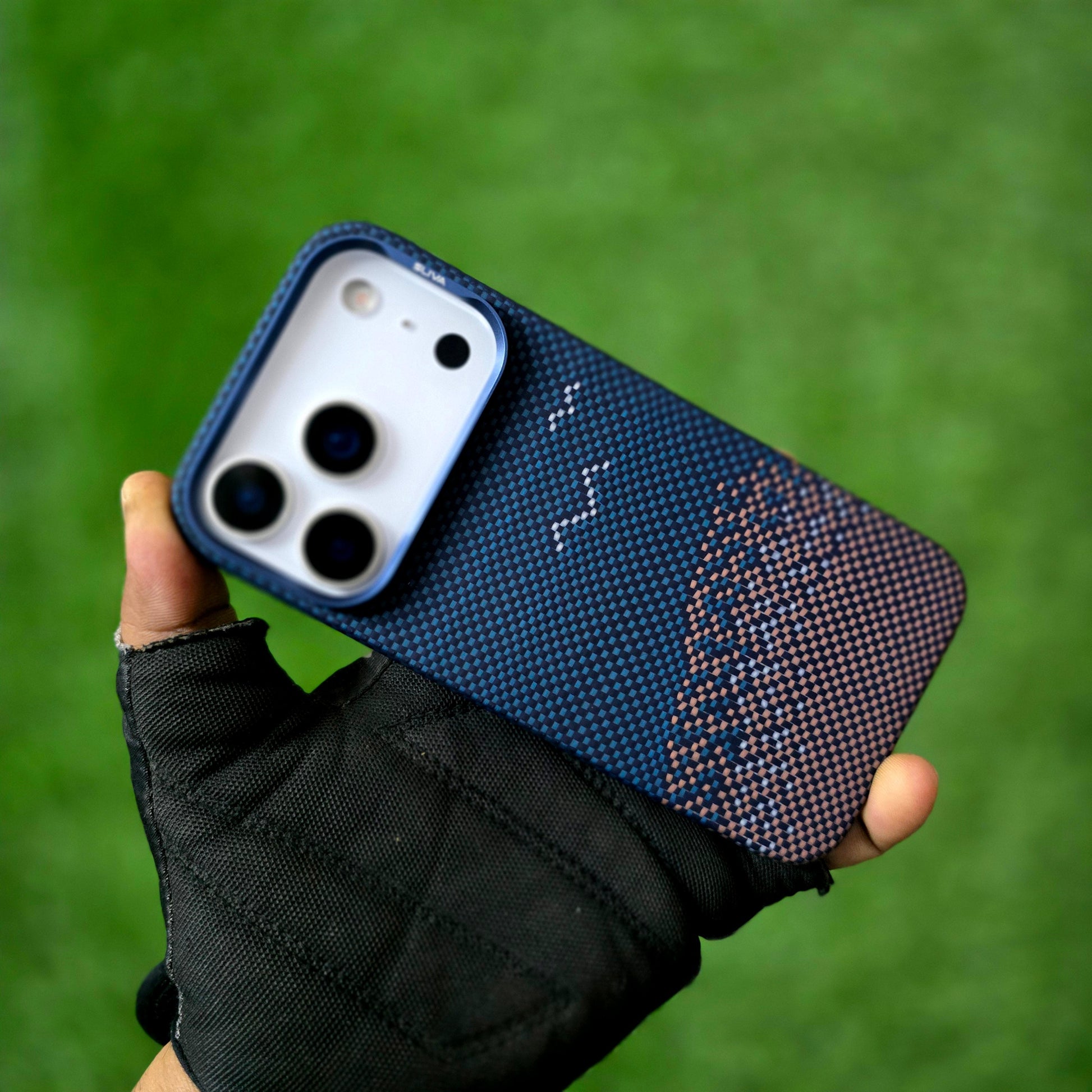 iPhone 17 Pro Max 0.4mm Thin Original SLIVA Real Aramid Carbon Fiber Case with Magsafe - Beach & Seagulls