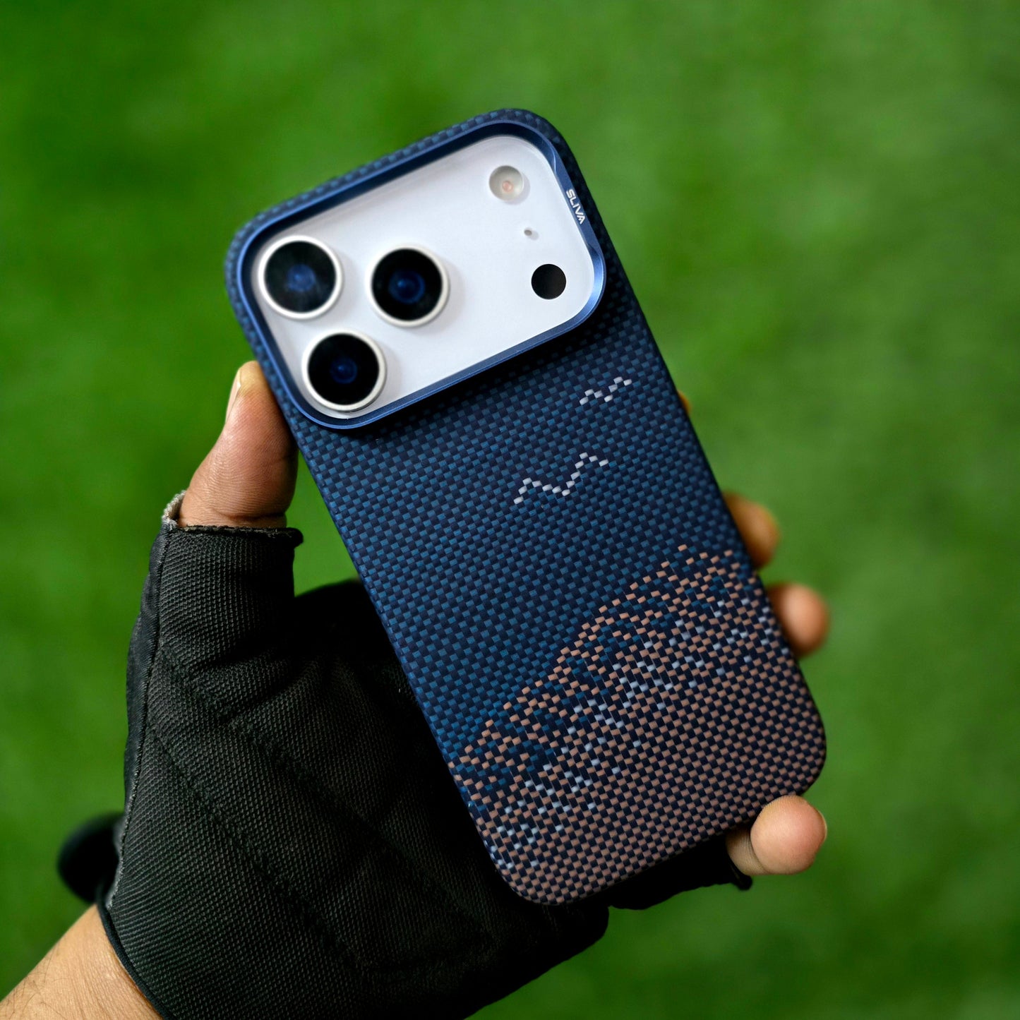 iPhone 17 Pro Max 0.4mm Thin Original SLIVA Real Aramid Carbon Fiber Case with Magsafe - Beach & Seagulls