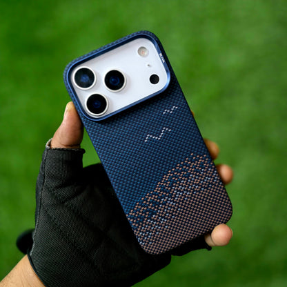 iPhone 17 Pro Max 0.4mm Thin Original SLIVA Real Aramid Carbon Fiber Case with Magsafe - Beach & Seagulls