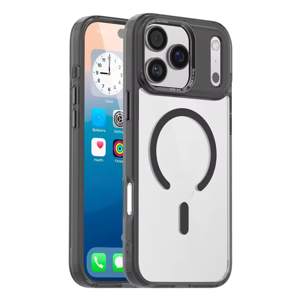 iPhone 17 Pro Max Anti Yellowing Shockproof Magnetic Magsafe Cover with Camera Protection - Black