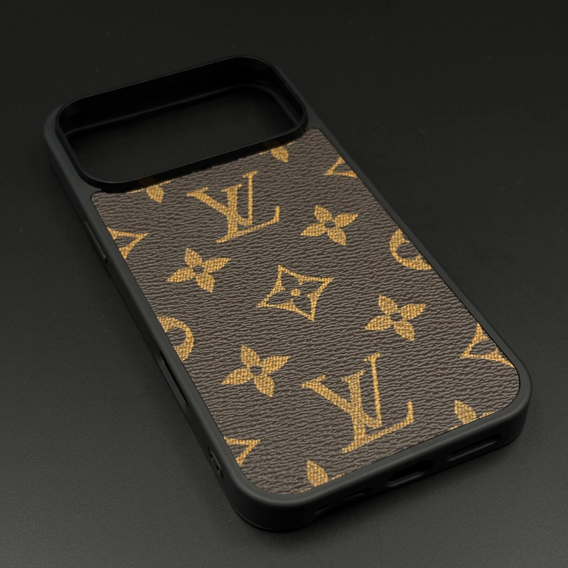 iPhone 17 Pro Max LV Leather Case, Luxurious Louis Vuitton Leather Case - Brown