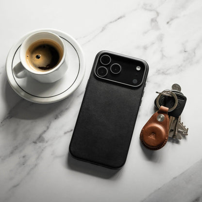 iPhone 17 Pro Max Leather Cover, Genuine Kzdoo Noble Collection Series Leather Case - Black