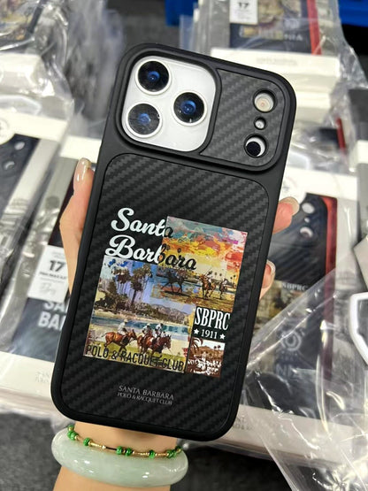 iPhone 17 Pro Max Carbon Fiber Original Santa Barbara Polo Club Elvish Series Back Cover - Polo Club