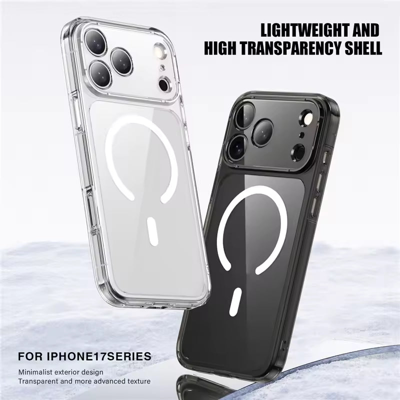 iPhone 17 Pro Max Shockproof Ultra Thin J-Case Anti Yellowing Series Transparent Cover with Magsafe - Clear