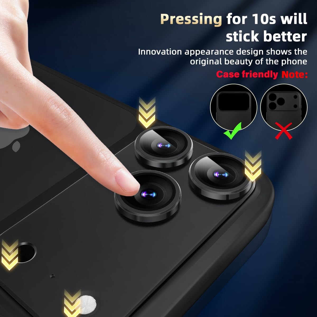 iPhone 17 Pro Max Metal Camera Lens Protector Alloy Metal Camera Cover - Blue/Black