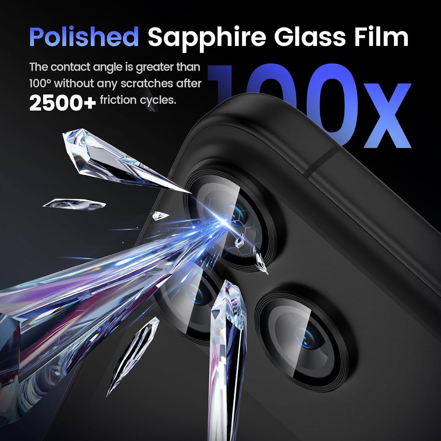 iPhone 17 Pro Max Metal Camera Lens Protector Alloy Metal Camera Cover - Blue/Black