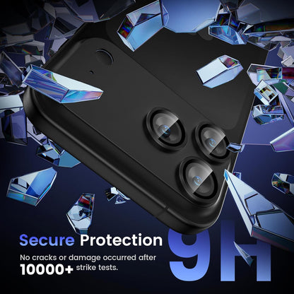 iPhone 17 Pro Max Metal Camera Lens Protector Alloy Metal Camera Cover - Blue/Black