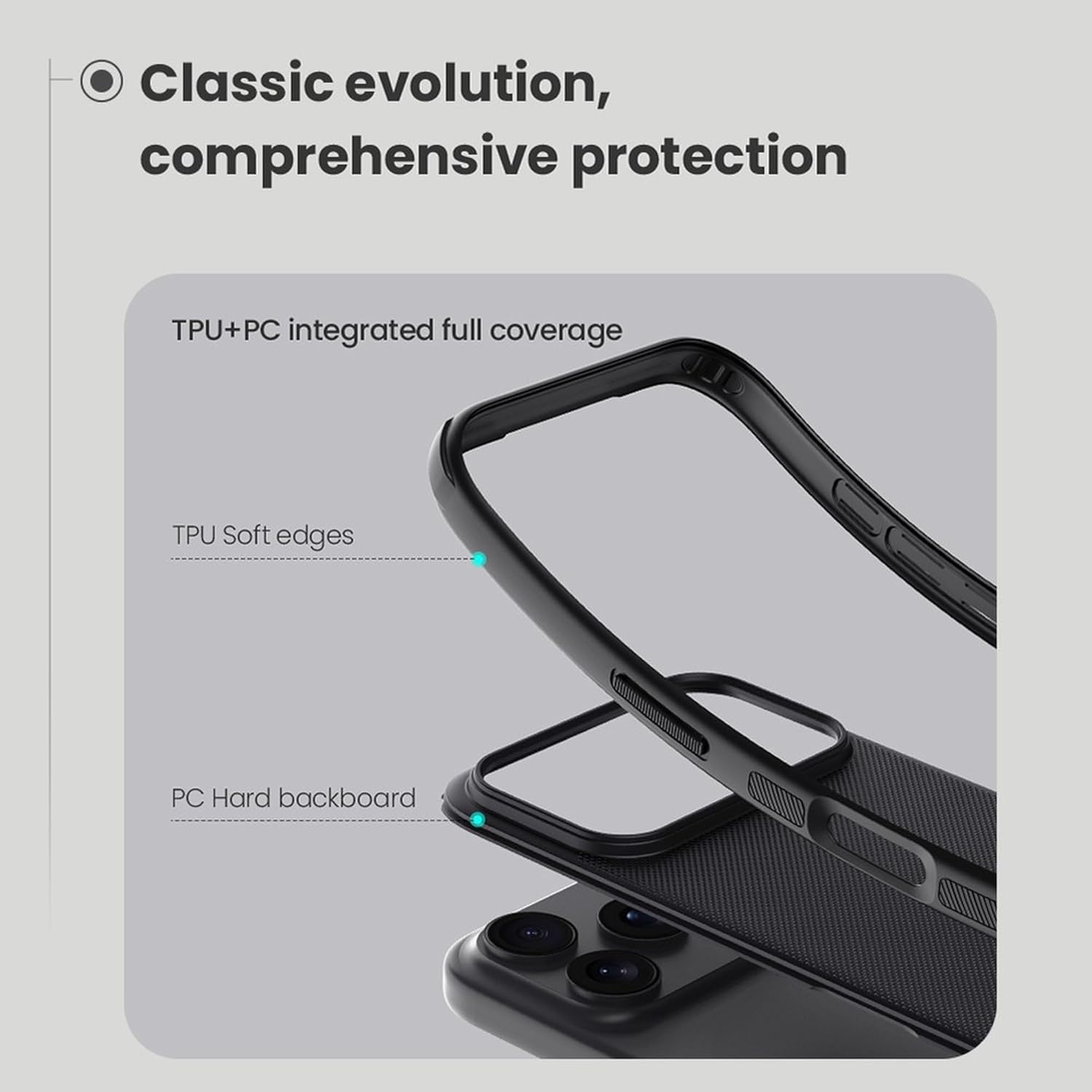 iPhone 17 Pro Max Nillkin Case, Super Frosted Shield Pro Shock Absorb Cover Raised Bezel - Black
