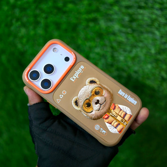 iPhone 17 Pro Max Nimmy Case, 3D Embroidery Winter Jacket Series Back Cover - Teddy