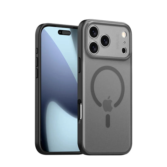 iPhone 17 Pro Max 0.8mm Thin Semi Transparent Matte Finish Smoky Cover with Magsafe - Black