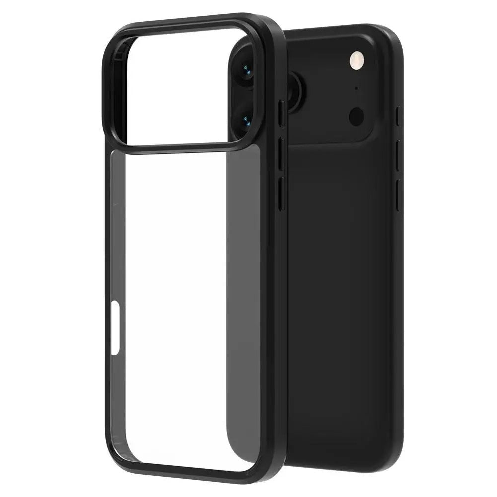 iPhone 17 Pro Max Shockproof Anti Yellowing Transparent Case Soft TPU Side Black
