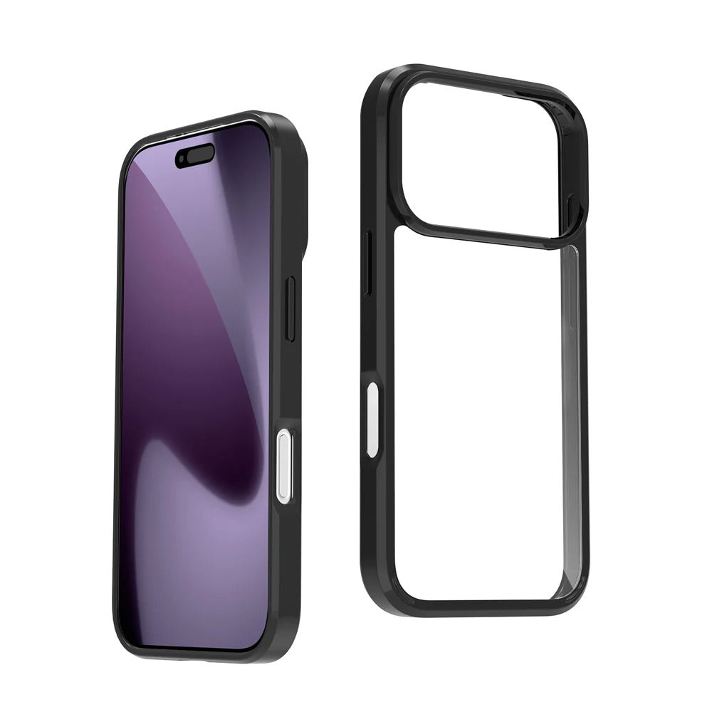 iPhone 17 Pro Max Shockproof Anti Yellowing Transparent Case Soft TPU Side Black