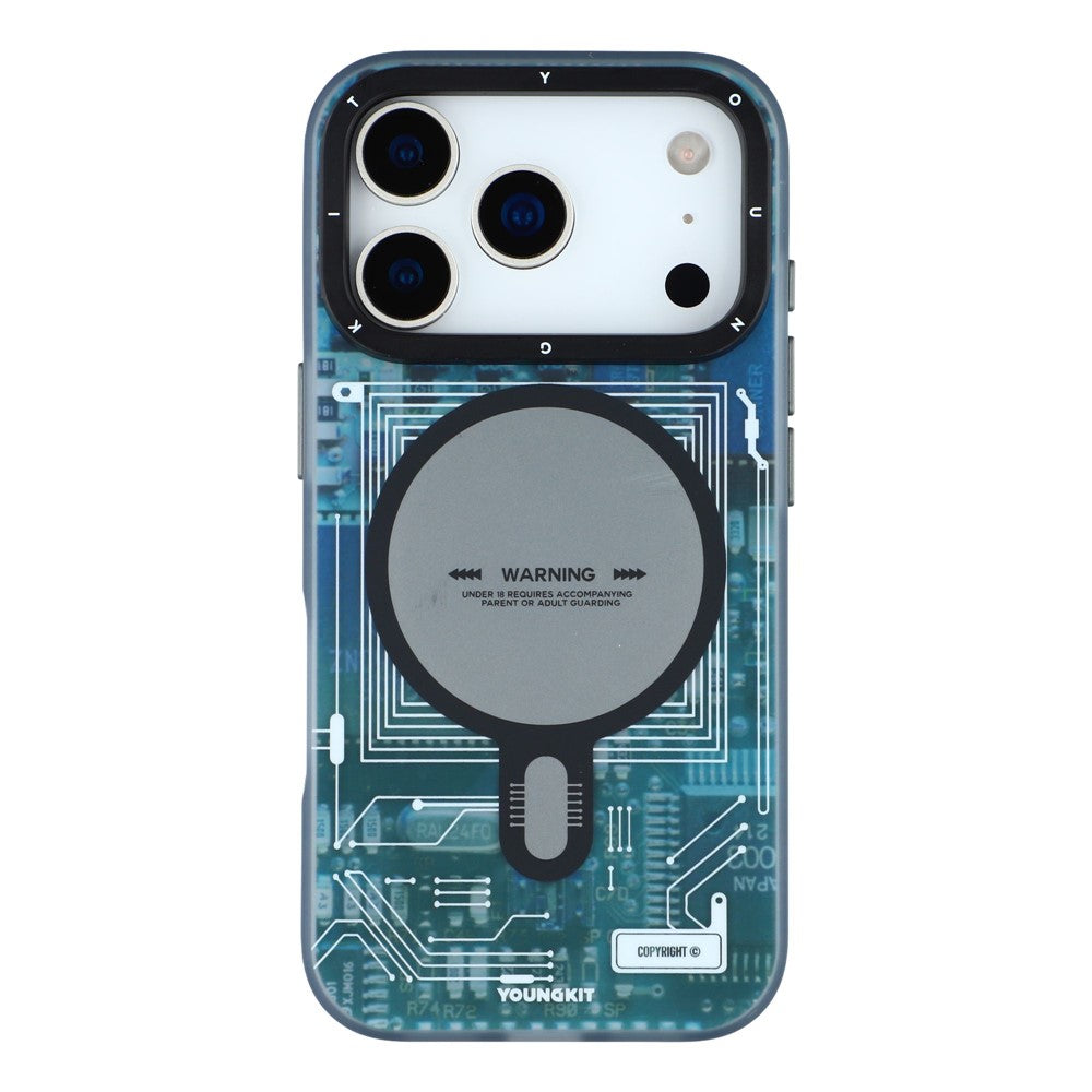 iPhone 17 Pro Max YOUNGKIT Case, Technology Series Matte Finish Cover with Magsafe - Blue