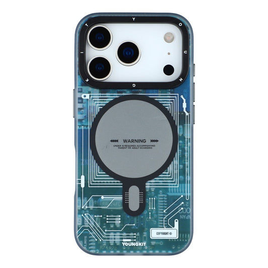 iPhone 17 Pro Max YOUNGKIT Case, Technology Series Matte Finish Cover with Magsafe - Blue