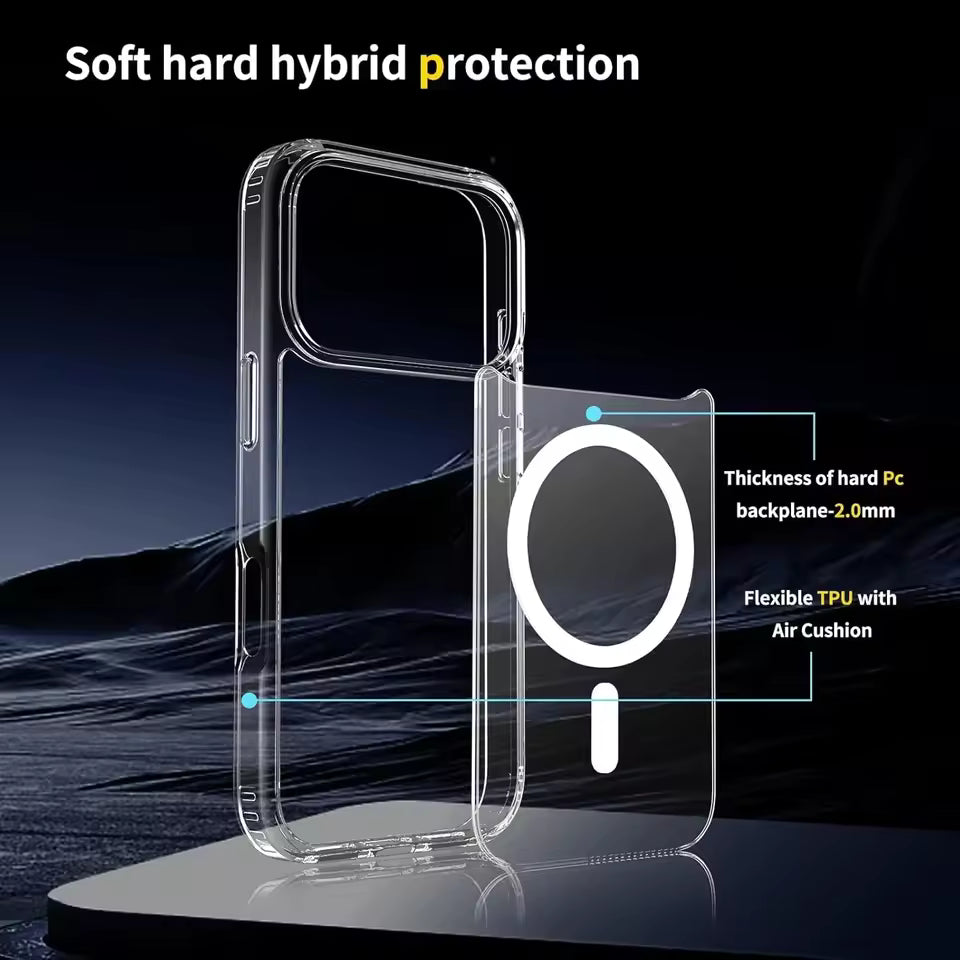 iPhone 17 Pro Max Soft TPU Transparent Magsafe Case - Clear