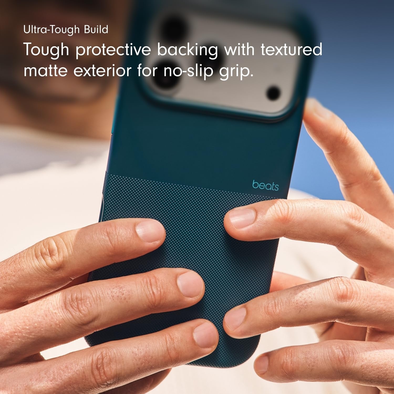 iPhone 17 Pro Max beats Case, Matte Texture with Microfibre Lining with Magsafe & Camera Control Button - Rocky Blue
