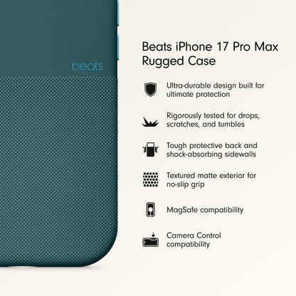 iPhone 17 Pro Max beats Case, Matte Texture with Microfibre Lining with Magsafe & Camera Control Button - Rocky Blue