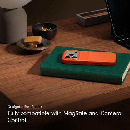 iPhone 17 Pro Max beats Case, Matte Texture with Microfibre Lining with Magsafe & Camera Control Button - Sierra Orange