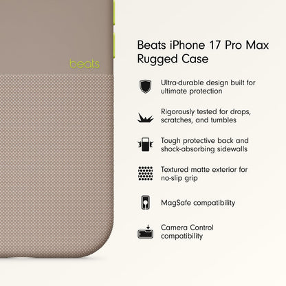 iPhone 17 Pro Max beats Case, Matte Texture with Microfibre Lining with Magsafe & Camera Control Button - Alpine Gray