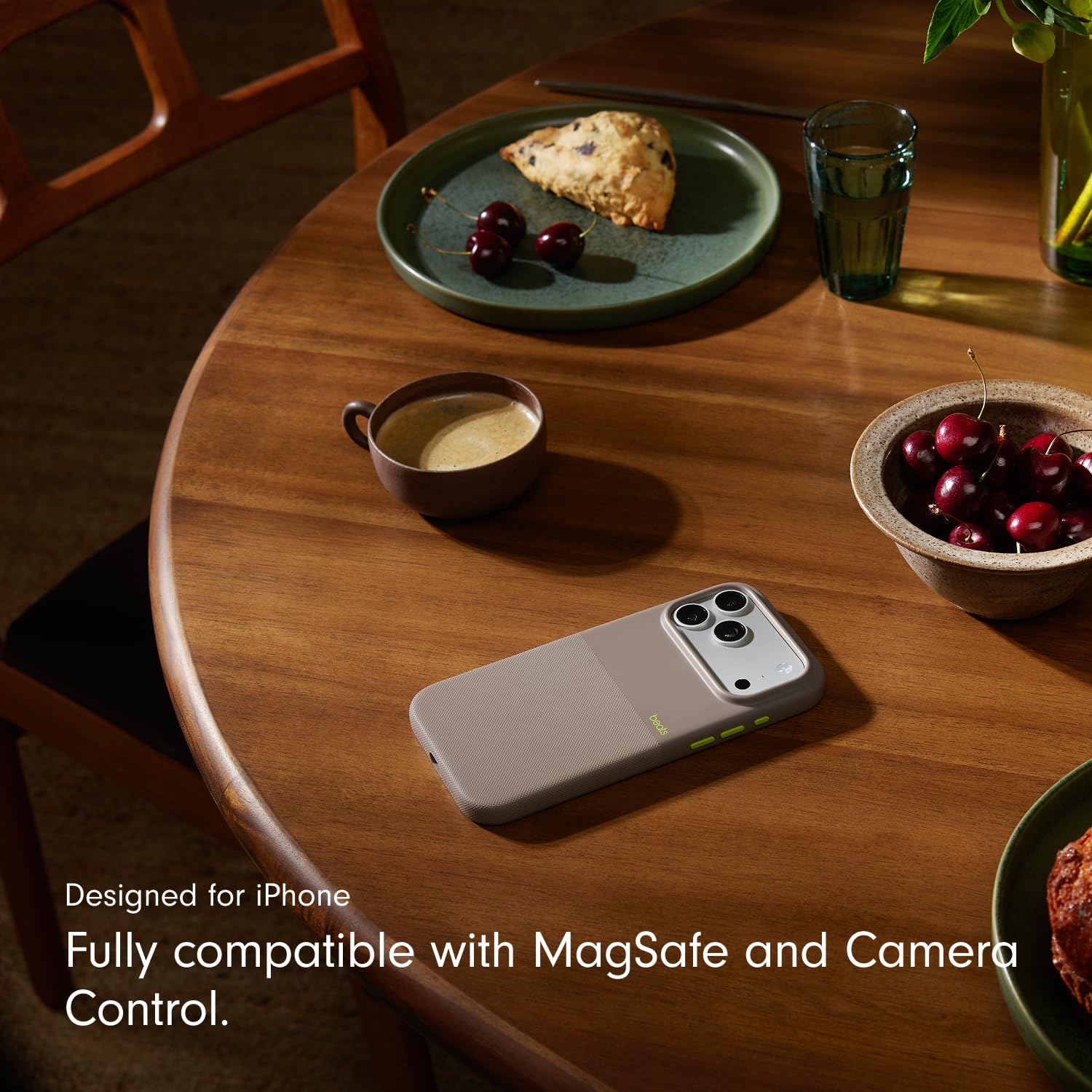 iPhone 17 Pro Max beats Case, Matte Texture with Microfibre Lining with Magsafe & Camera Control Button - Alpine Gray