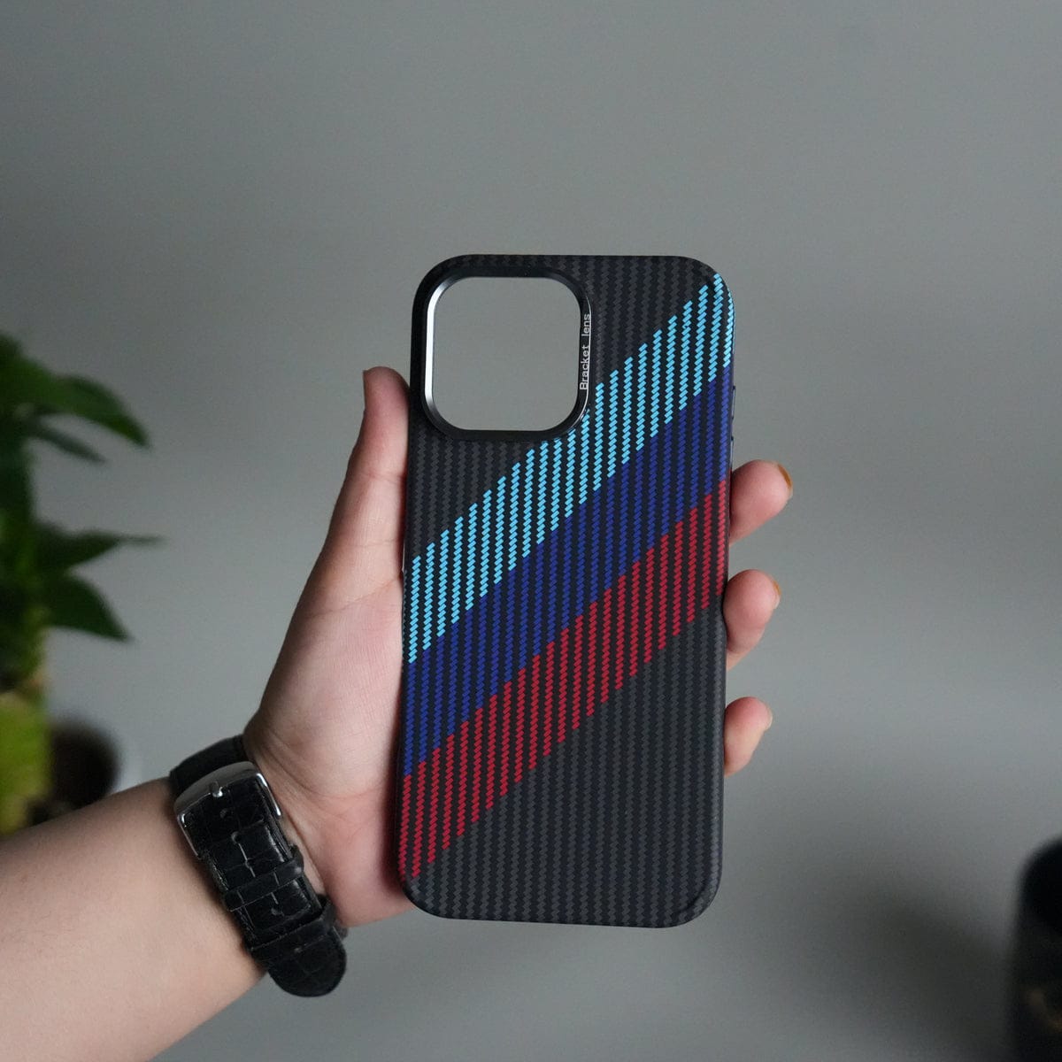iPhone 15 Series Carbon Fiber Texture Design Hard Pc MagSafe Case Cover MintBlueRed