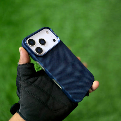 iPhone 17 Pro Max 0.4mm Thin Original SLIVA Real Aramid Carbon Fiber Case with Magsafe - Blue