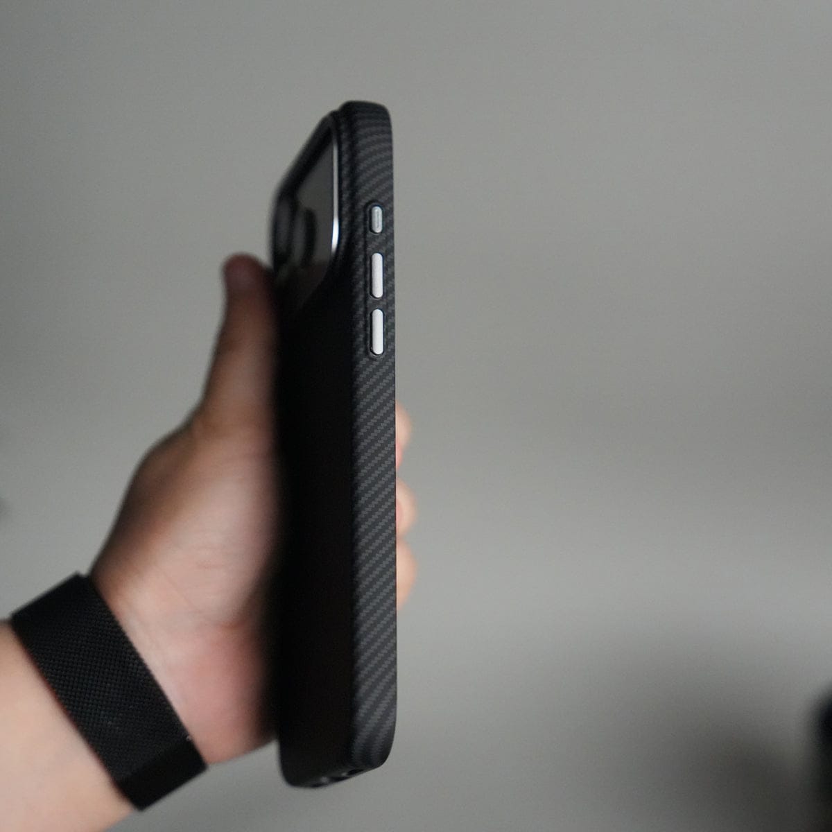 iPhone 17 Pro Carbon Fiber Texture Design Hard Pc MagSafe Case Cover BLACK