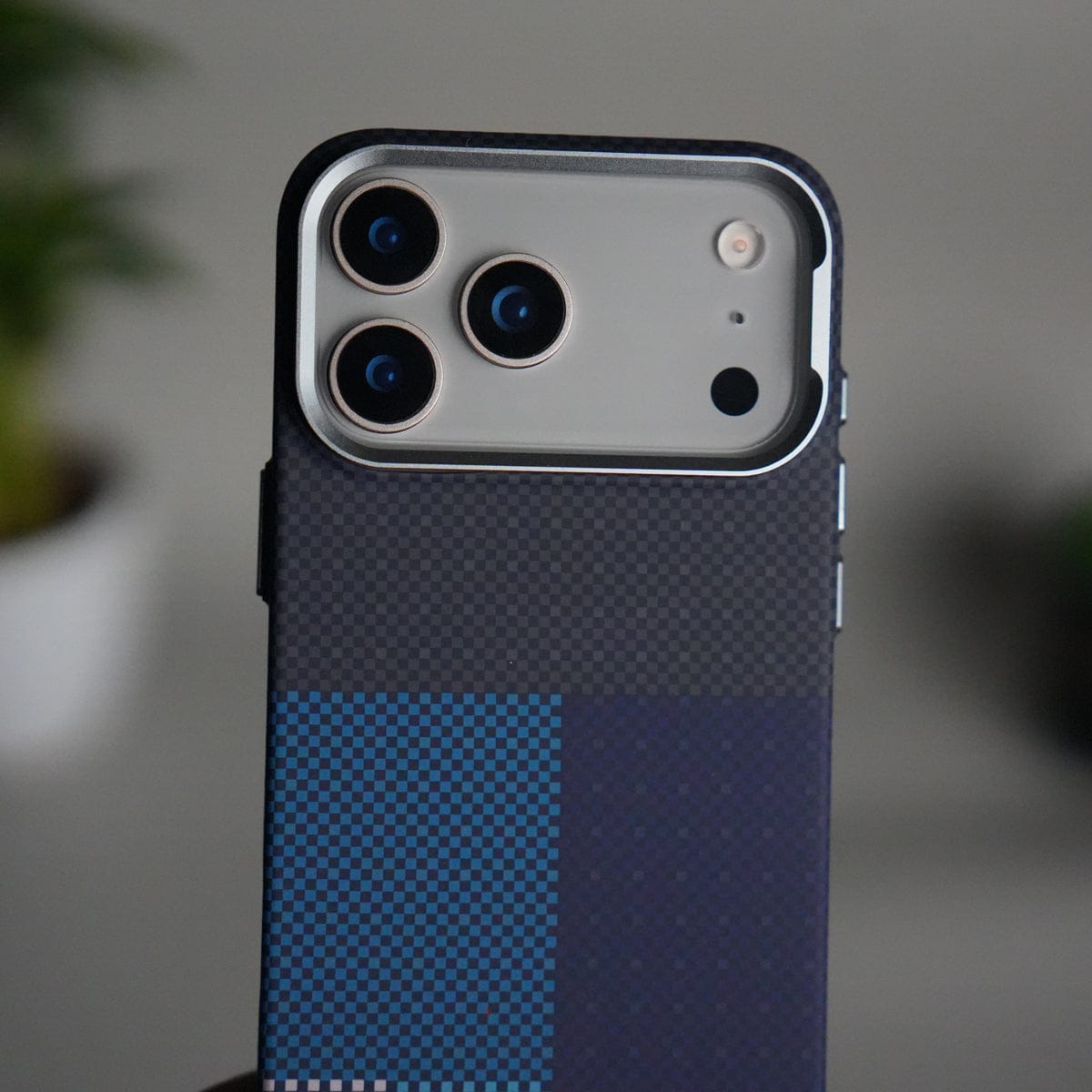iPhone 17 Pro Carbon Fiber Texture Design Hard Pc MagSafe Case Cover Blueblack