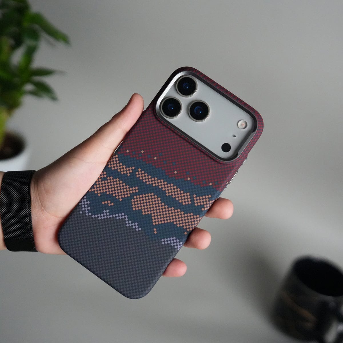 iPhone 17 Pro Max Carbon Fiber Texture Design Hard Pc MagSafe Case Cover RBO