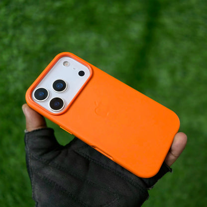 iPhone 17 Pro Max Leather Case with Magsafe - Orange