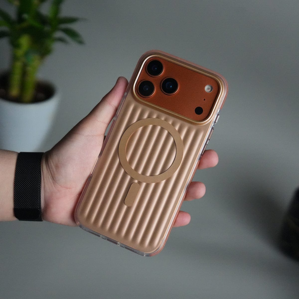 iPhone 17 Pro MagSafe Suitcase Design Cover | Shockproof Ribbed Back Cover