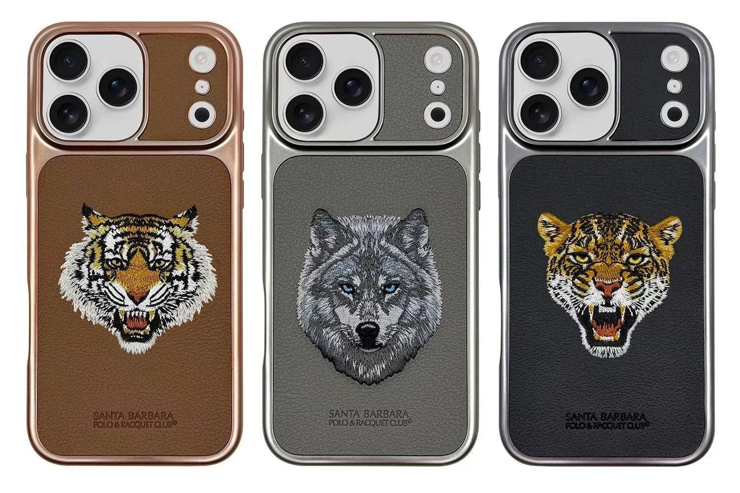 iPhone 17 Pro Max Genuine Leather Original Santa Barbara Polo Club Savanna Series Case - Grey