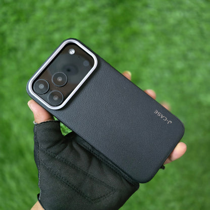 iPhone 17 Pro Max Leather Cover, J-Series Genuine Leather Case - Black