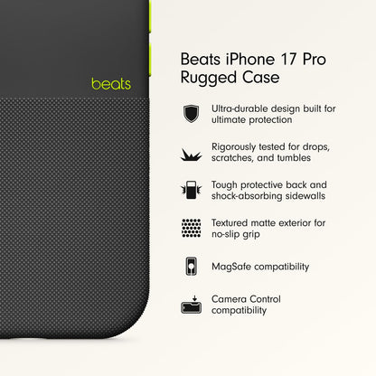 iPhone 17 Pro Max beats Case, Matte Texture with Microfibre Lining with Magsafe & Camera Control Button - Everest Black