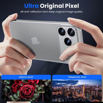 iPhone 17 Pro Max Metal Camera Lens Protector Alloy Metal Camera Cover - Orange/Silver