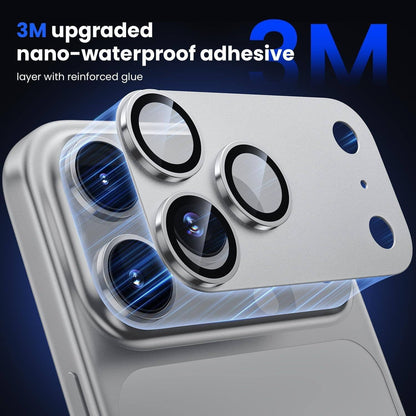 iPhone 17 Pro Max Metal Camera Lens Protector Alloy Metal Camera Cover - Orange/Silver