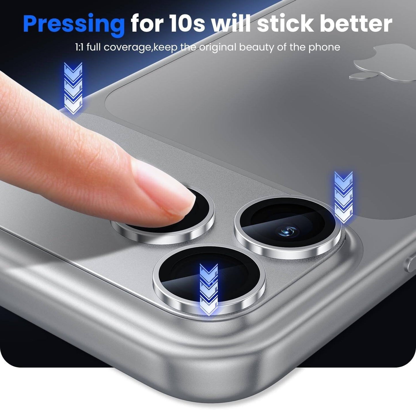 iPhone 17 Pro Max Metal Camera Lens Protector Alloy Metal Camera Cover - Orange/Silver