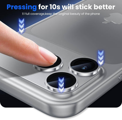 iPhone 17 Pro Max Metal Camera Lens Protector Alloy Metal Camera Cover - Orange/Silver