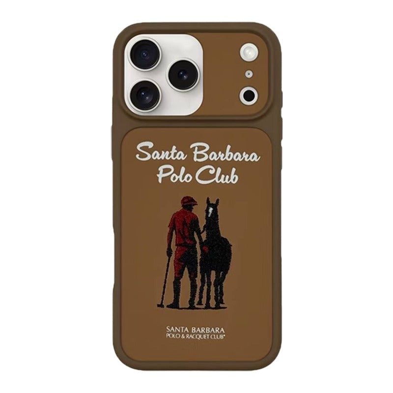 iPhone 17 Pro Max Genuine Leather Original Santa Barbara Polo Club Questa Series Case with Magsafe - Brown