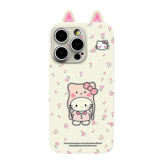 Floral KT with Hat Phone Case