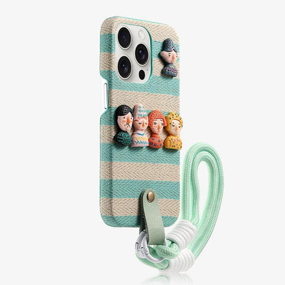 Lanyard Dolls Leather Phone Case