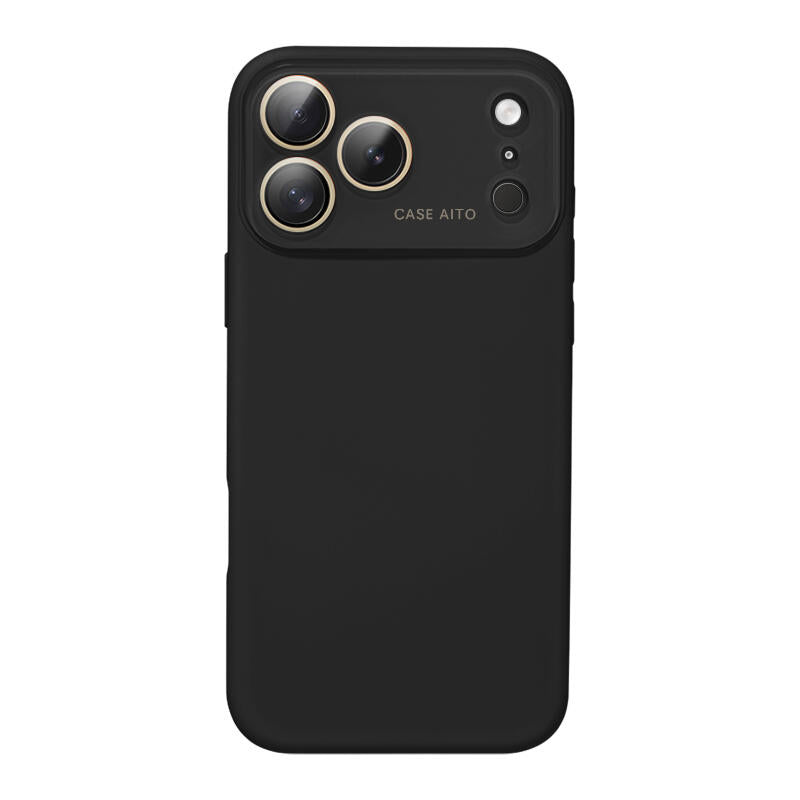 Large Window Liquid Silicone Phone Case - Black