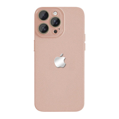 Lychee Texture Leather Phone Case - Pink