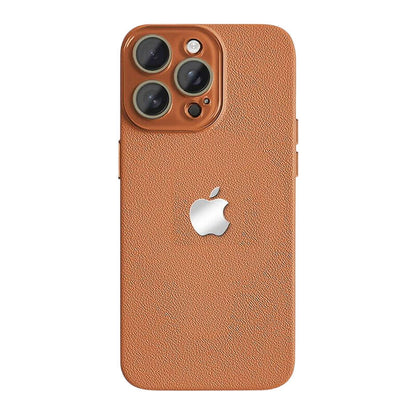 Lychee Texture Leather Phone Case - Brown