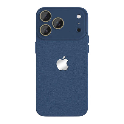 Lychee Texture Leather Phone Case - Deep Blue