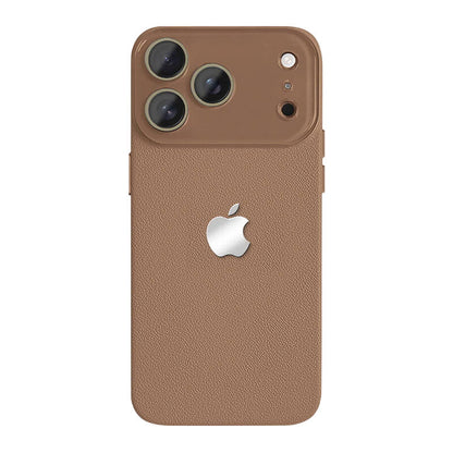 Lychee Texture Leather Phone Case - Coffee