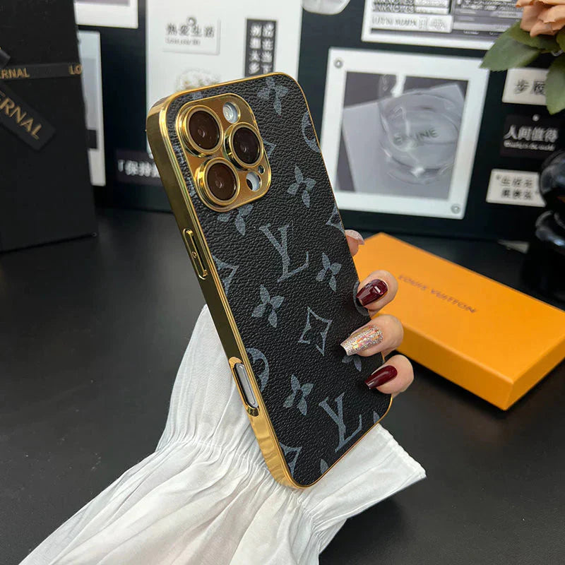 New Design Luxury Phone Case with Golden Border for iPhone 12-17