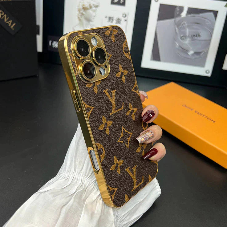 New Design Luxury Phone Case with Golden Border for iPhone 12-17