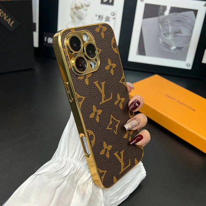 New Design Luxury Phone Case with Golden Border for iPhone 12-17